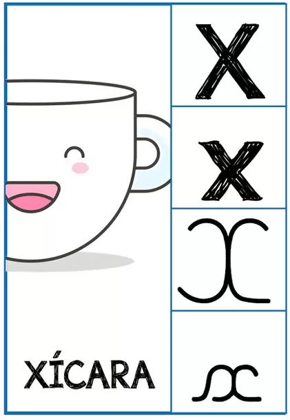 Desenhos do Alfabeto para imprimir Letra X