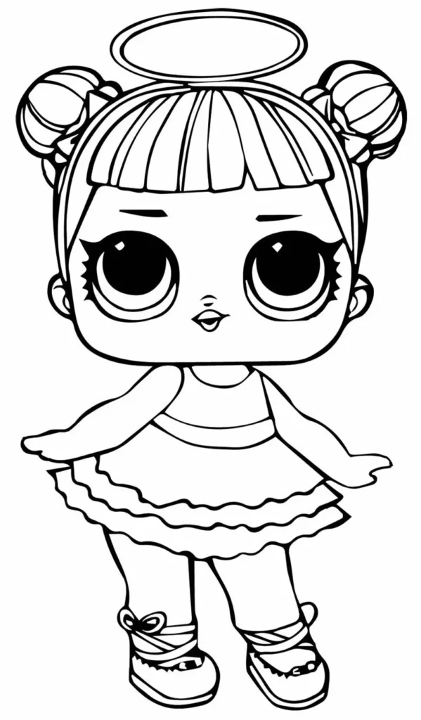 Boneca LOL Bailarina para Colorir e Imprimir: Desenho Detalhado