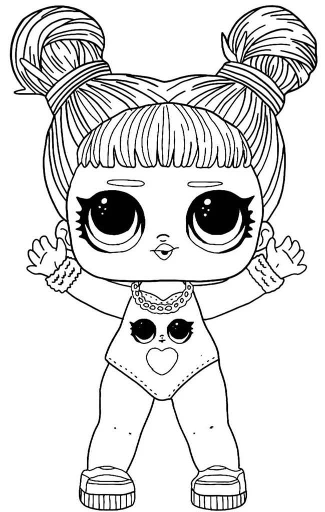 Desenho Boneca LOL para Colorir: Colar e Pulseiras
