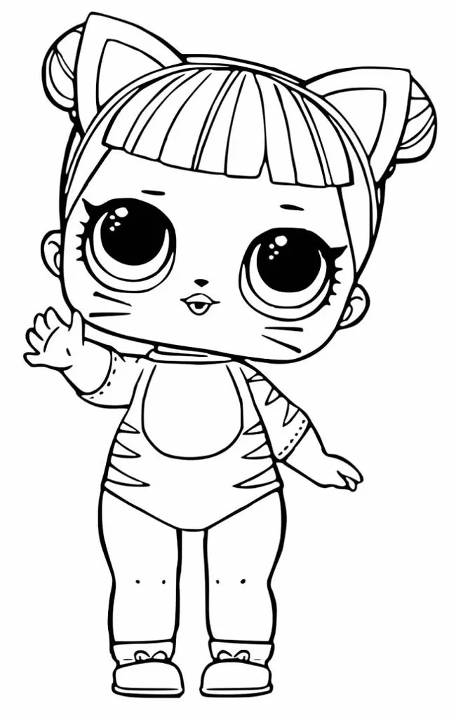 Boneca LOL Fantasia Tigre para Colorir e Imprimir