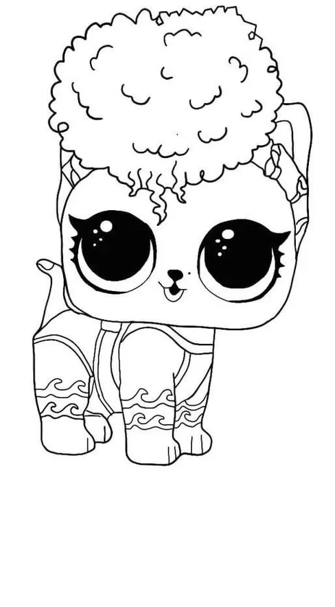 Boneca LOL para colorir: Desenho divertido com biquinho charmoso para imprimir.