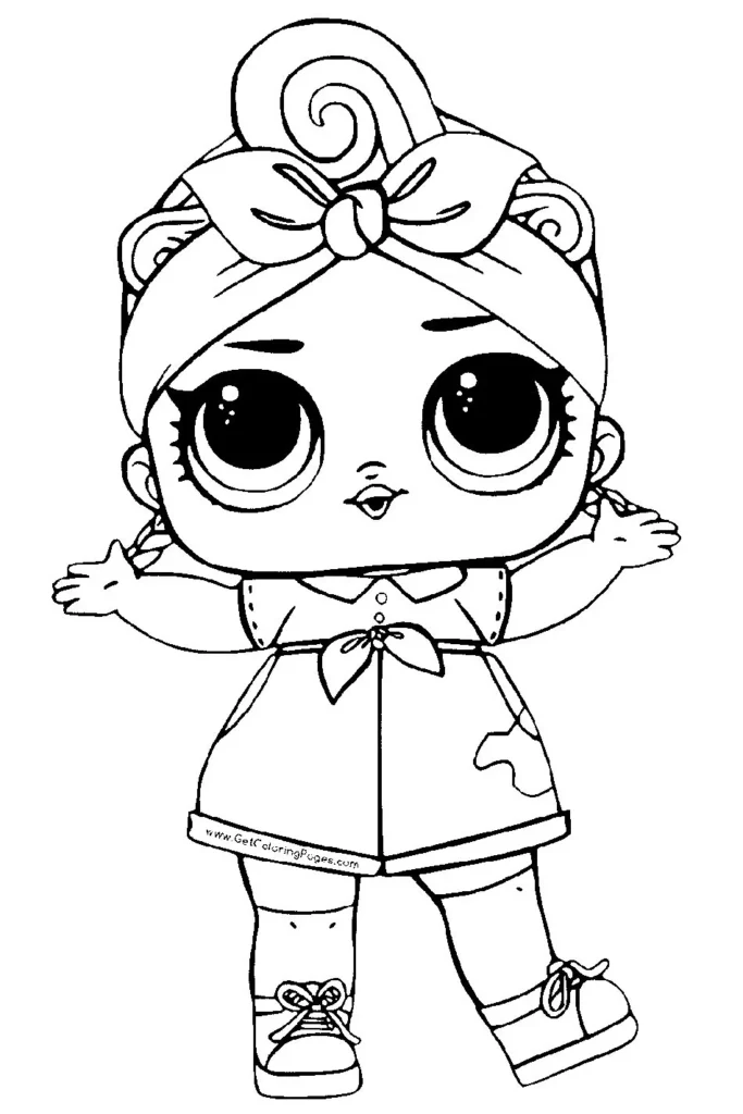 Boneca LOL Macaquinho e Tênis: Desenho para Colorir e Imprimir