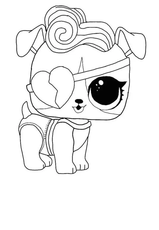 Boneca LOL para colorir com tapa-olho: Desenho divertido para imprimir.