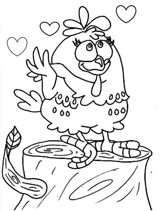 Galinha Pintadinha apaixonada para colorir: Desenho divertido e cheio de amor!