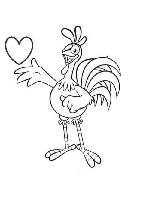 Galo Carijó da Galinha Pintadinha para pintar: desenho detalhado.