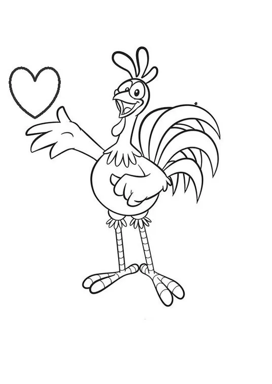 Galo Carijó da Galinha Pintadinha para pintar: desenho detalhado.