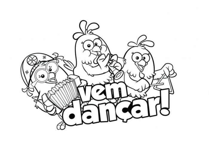 Galinha Pintadinha para colorir: Vem dançar com a turma musical!
