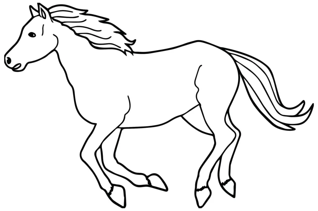Cavalo Cavalgando: Desenho para Colorir Imprimir