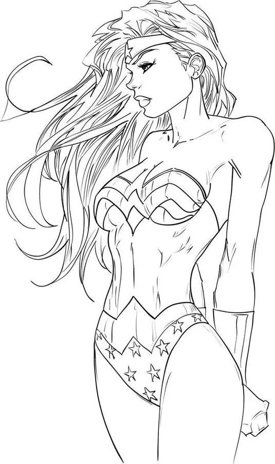Mulher Maravilha Tumblr: Desenho para Colorir e Imprimir