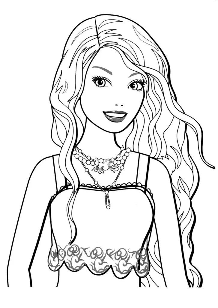 Barbie Linda para colorir: desenho para imprimir.
