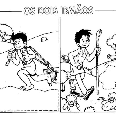 Abel e Caim Desenhos para colorir