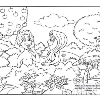Adão e Eva Desenhos para colorir