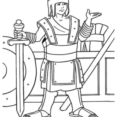 Davi e Golias Desenhos para colorir