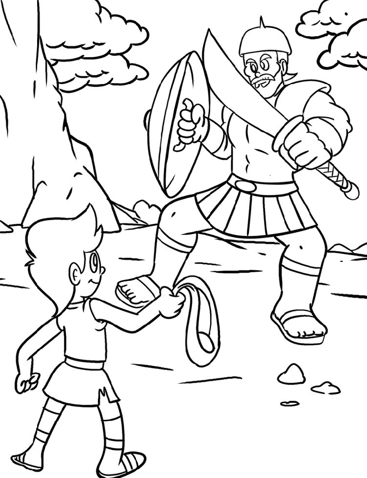 Desenhos de Davi e Golias para colorir - Desenhos Imprimir