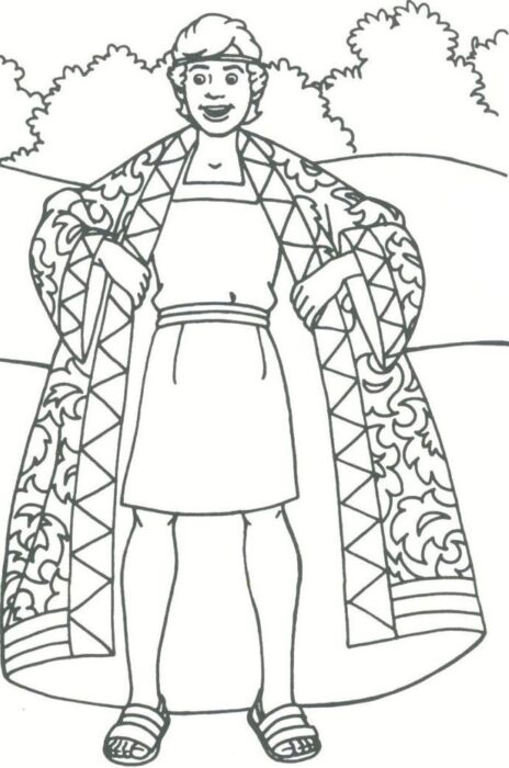 José do Egito para colorir: Desenho da túnica detalhada