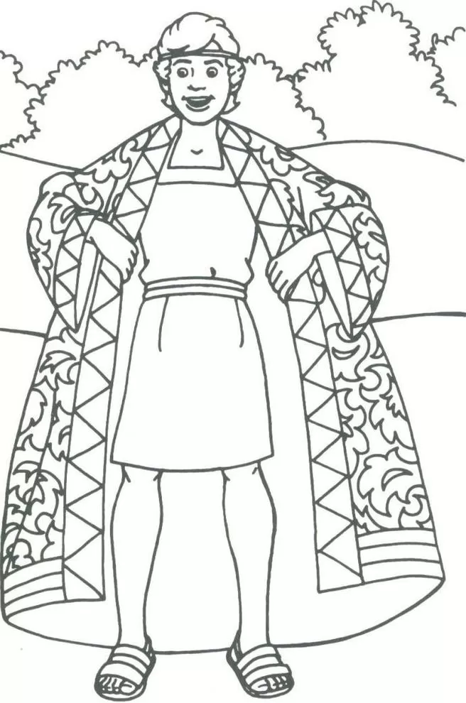José do Egito para colorir: Desenho da túnica detalhada