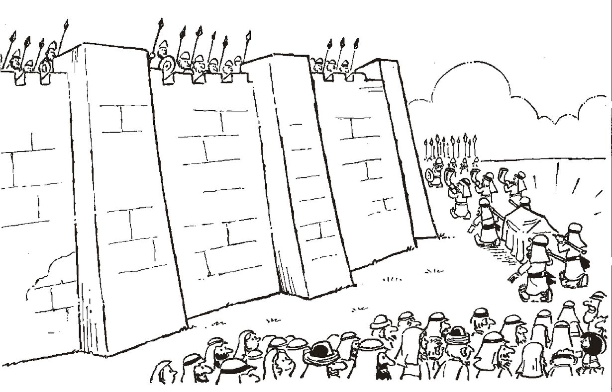 Desenhos de Josué e as muralhas de Jericó - Desenhos Imprimir