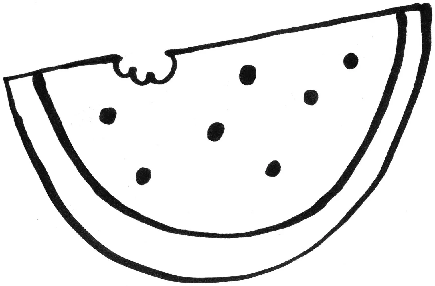 Desenhos de Melancias para imprimir e colorir Melancia mordida Melancia mordida para colorir e imprimir: Desenho divertido para crianças