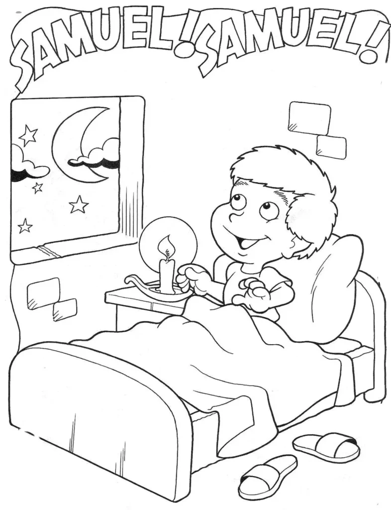 Desenhos de Samuel o profeta Samuel, Samuel! Samuel, o profeta: Noite de chamado divino.