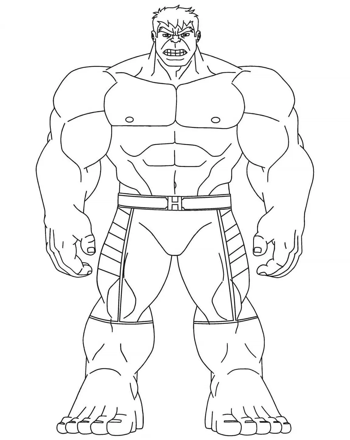 Desenhos do Hulk para imprimir e colorir Fortão Hulk Fortão para colorir: Desenho detalhado para imprimir
