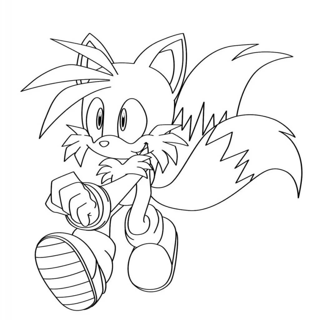 Tails para colorir: Desenho do companheiro do Sonic para imprimir