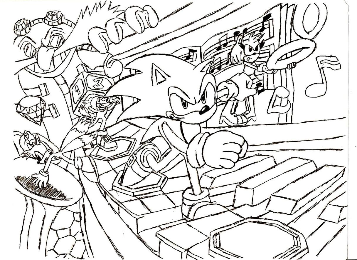 Desenho de Sonic e sua força para colorir - Tudodesenhos