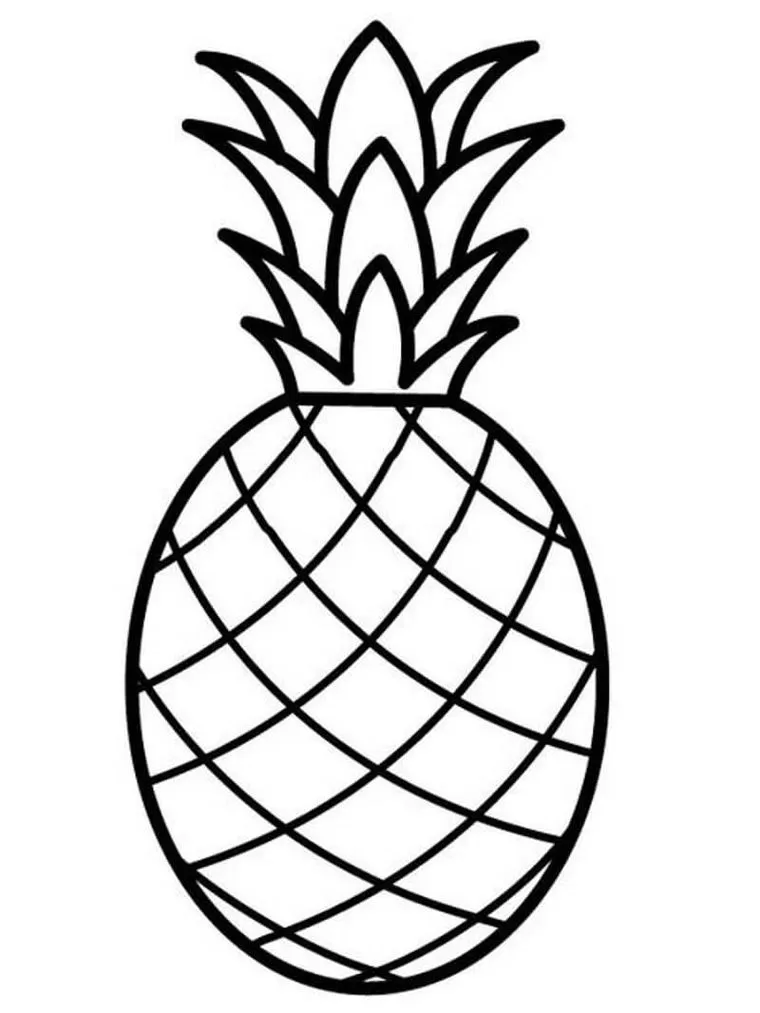 Abacaxi para Colorir: Desenho Detalhado da Fruta Tropical