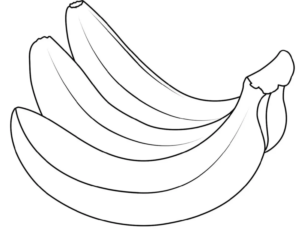 Desenhos de Bananas para imprimir e colorir Lindas bananas Desenho de Cacho de Bananas para Colorir: Atividade Criativa