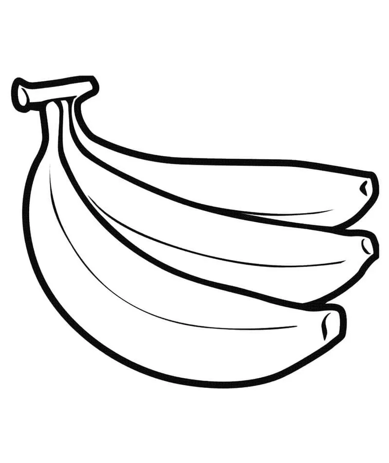 Desenhos de Bananas para imprimir e colorir Penca de banana Desenho de Penca de Bananas para Colorir: Atividade Criativa com Frutas