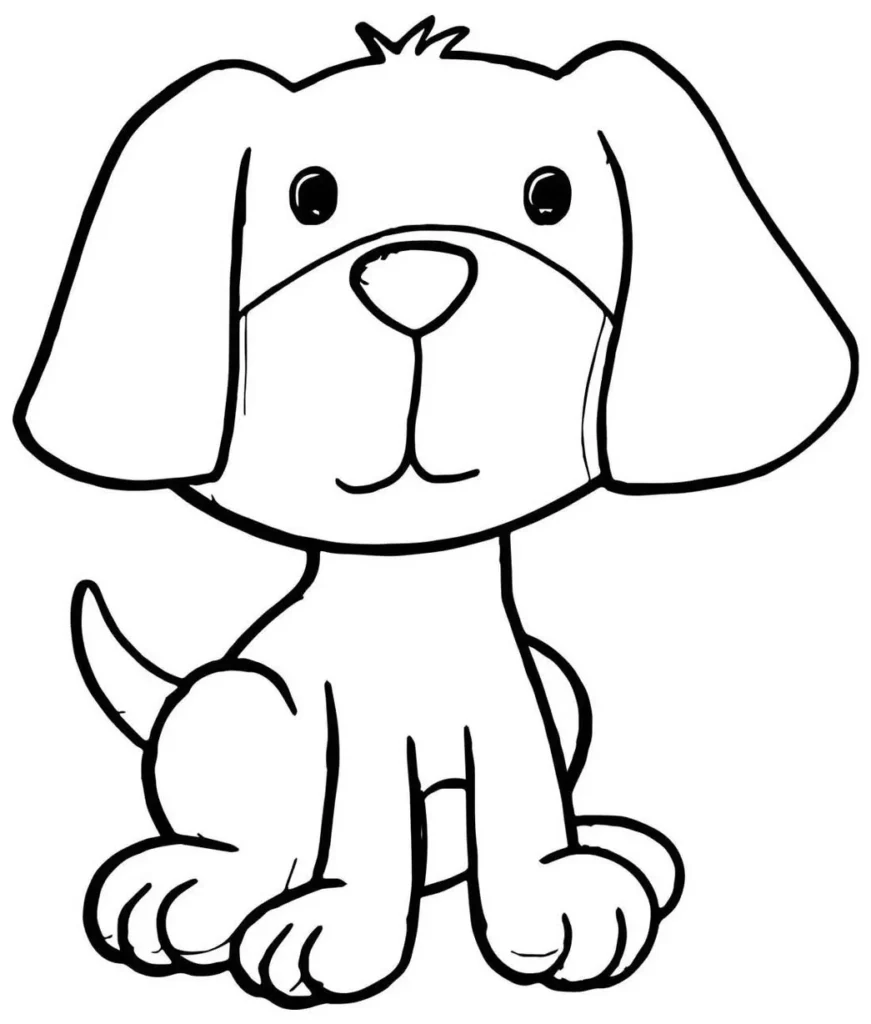 Desenho de cachorrinho fofo para colorir: divirta-se pintando este adorável filhote!