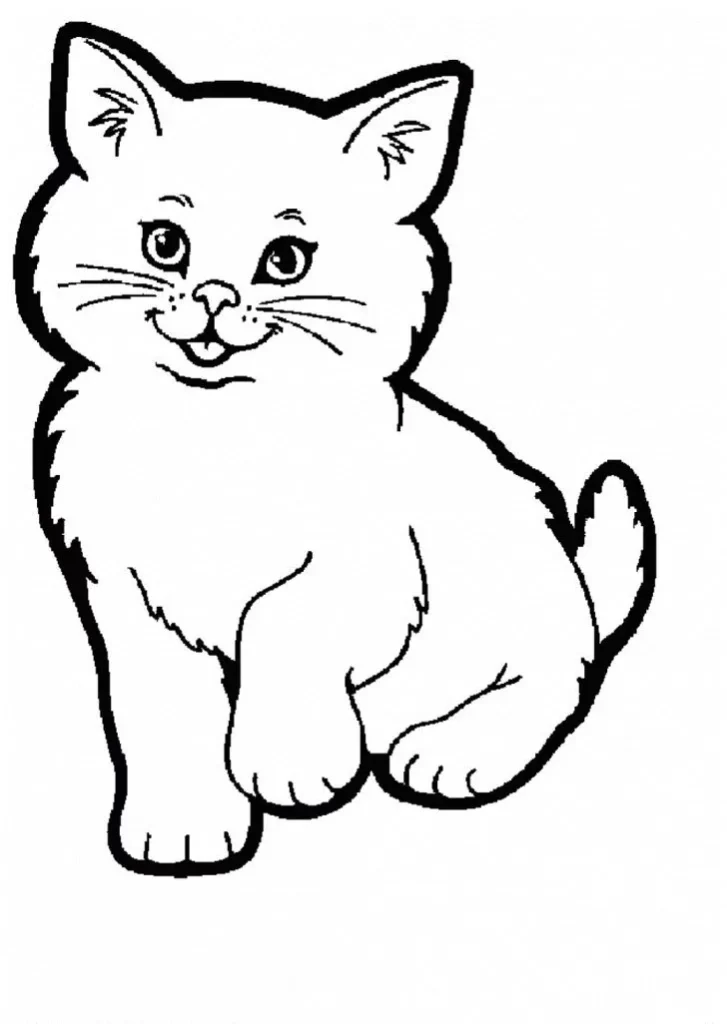 Gatinho fofo para colorir: Desenho adorável de gato para atividades criativas