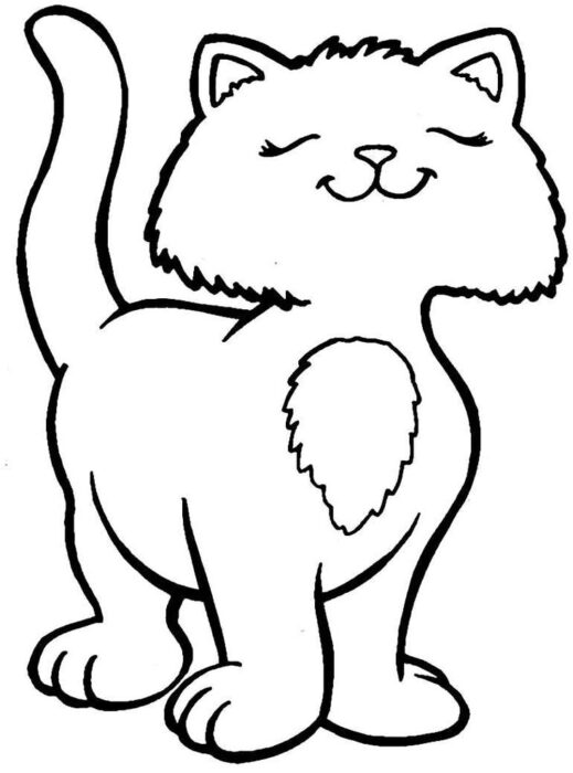 Gato sorrindo para colorir: Desenhos divertidos de felinos