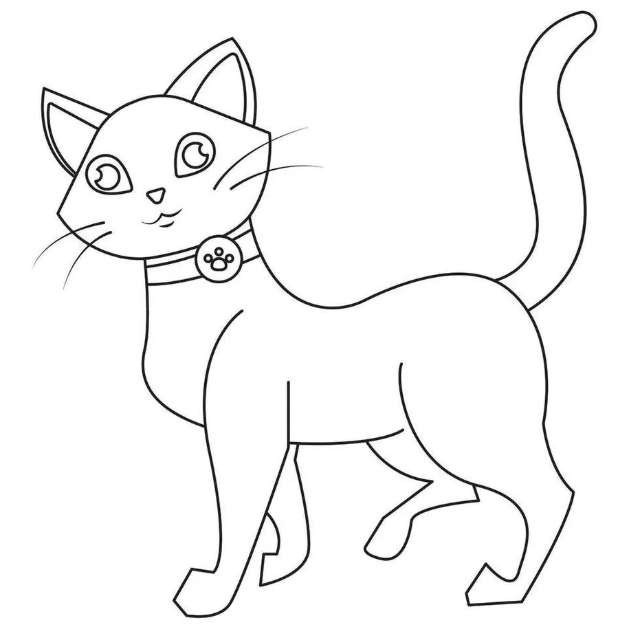 Desenho Para Colorir gato preto - Imagens Grátis Para Imprimir