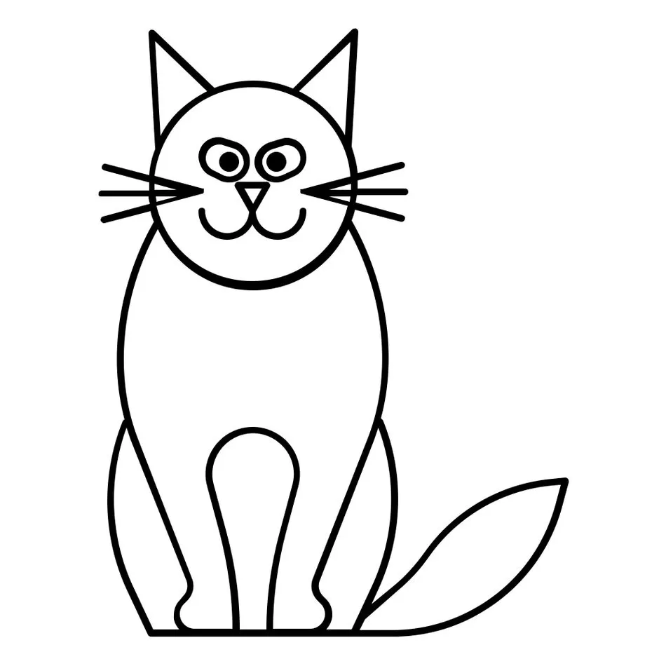 Gato sentado para colorir: atividade relaxante e criativa.