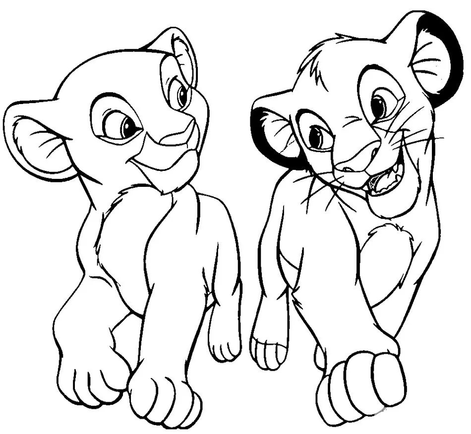 Filhotes de leão para colorir: desenhos divertidos para crianças