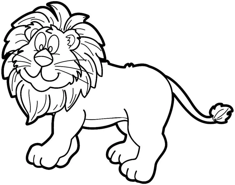 Leão Animado para Colorir: Desenho Divertido com Juba Expressiva