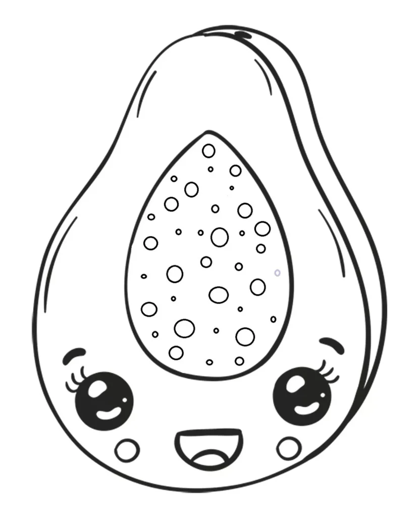 Desenhos de Mamões para imprimir e colorir Carinha de mamão Mamão com carinha amigável para colorir: atividade divertida para crianças