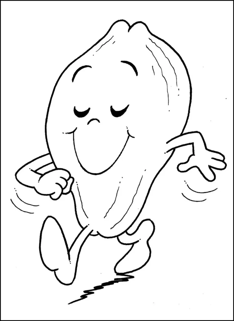 Desenhos de Mamões para imprimir e colorir Mamao caminhando Mamão feliz caminhando: Desenho para colorir e imprimir