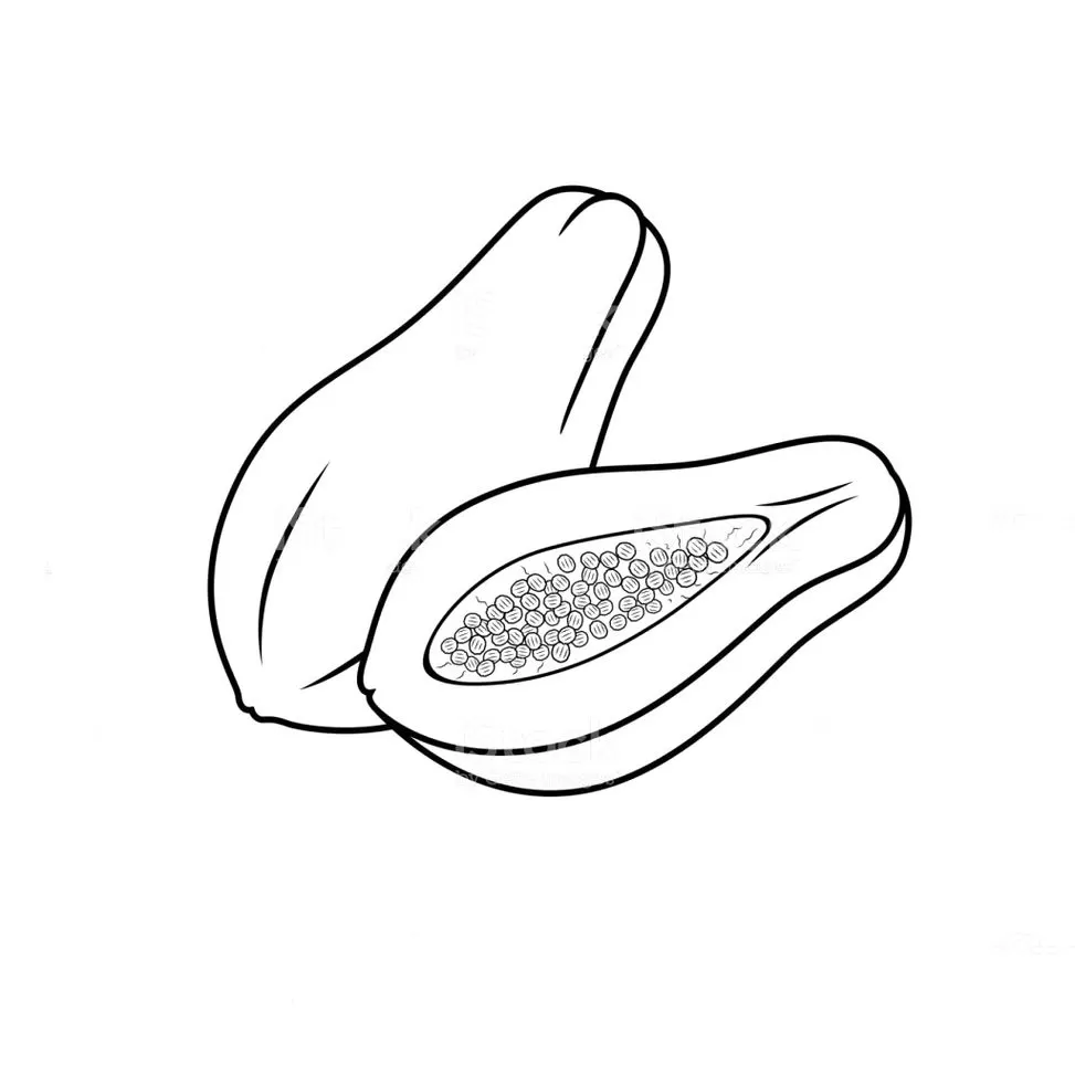 Desenhos de Mamões para imprimir e colorir Mamão gostoso Desenho de Mamões Maduros para Colorir: Imprima e Divirta-se