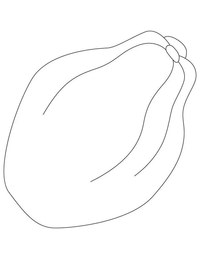 Desenhos de Mamões para imprimir e colorir Mamão verde Mamão verde para colorir: Desenho simples de mamão para imprimir.