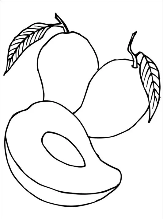 Manga para colorir: Desenhos de mangas e caroço para imprimir.