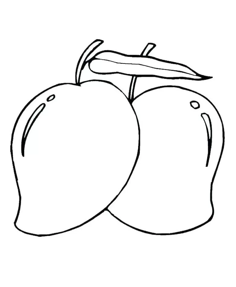 Desenhos de Mangas para imprimir e colorir Duas mangas Desenho de mangas com folha para colorir. Imprima e pinte!