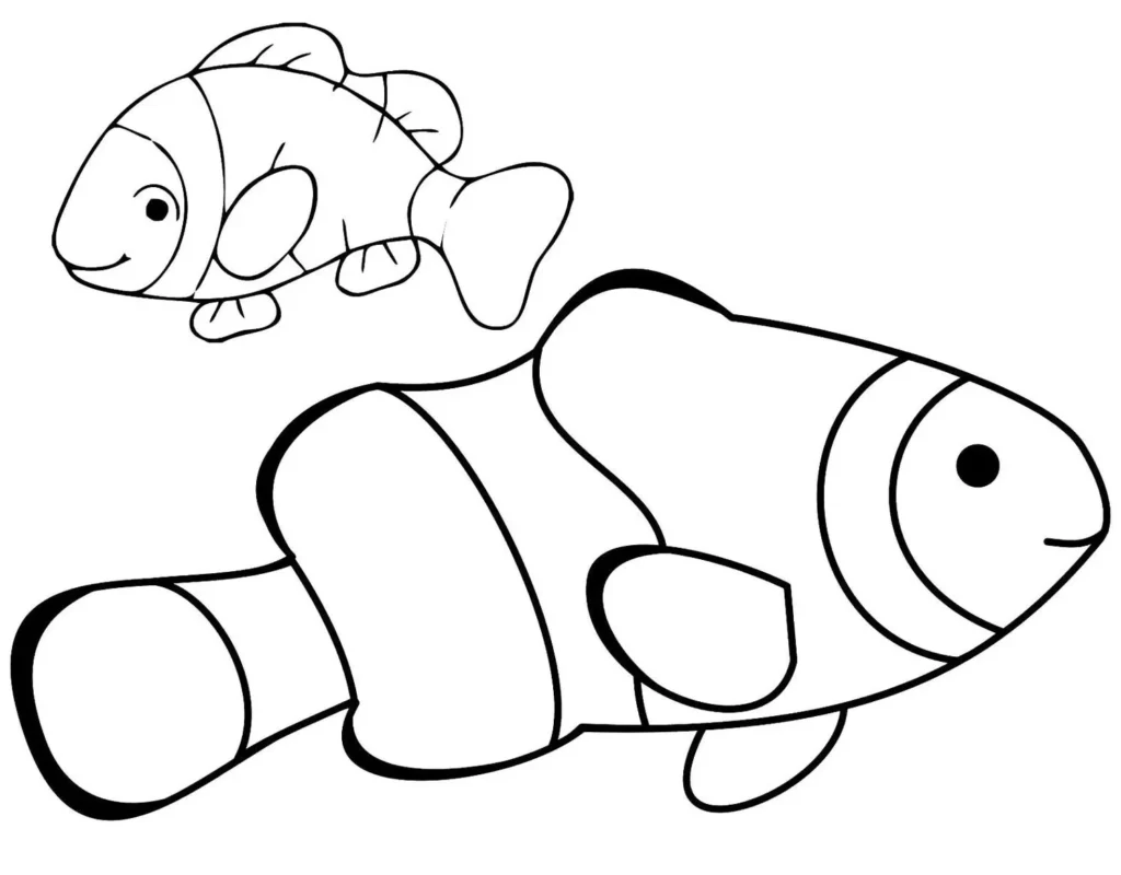 Peixes para Colorir: Desenho de Peixe-Palhaço para Imprimir e Pintar