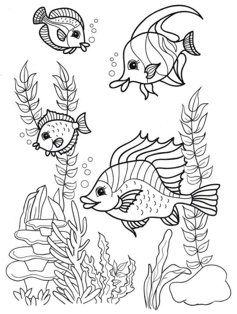 Desenhos de peixes marinhos para colorir: explore a vida aquática e divirta-se!