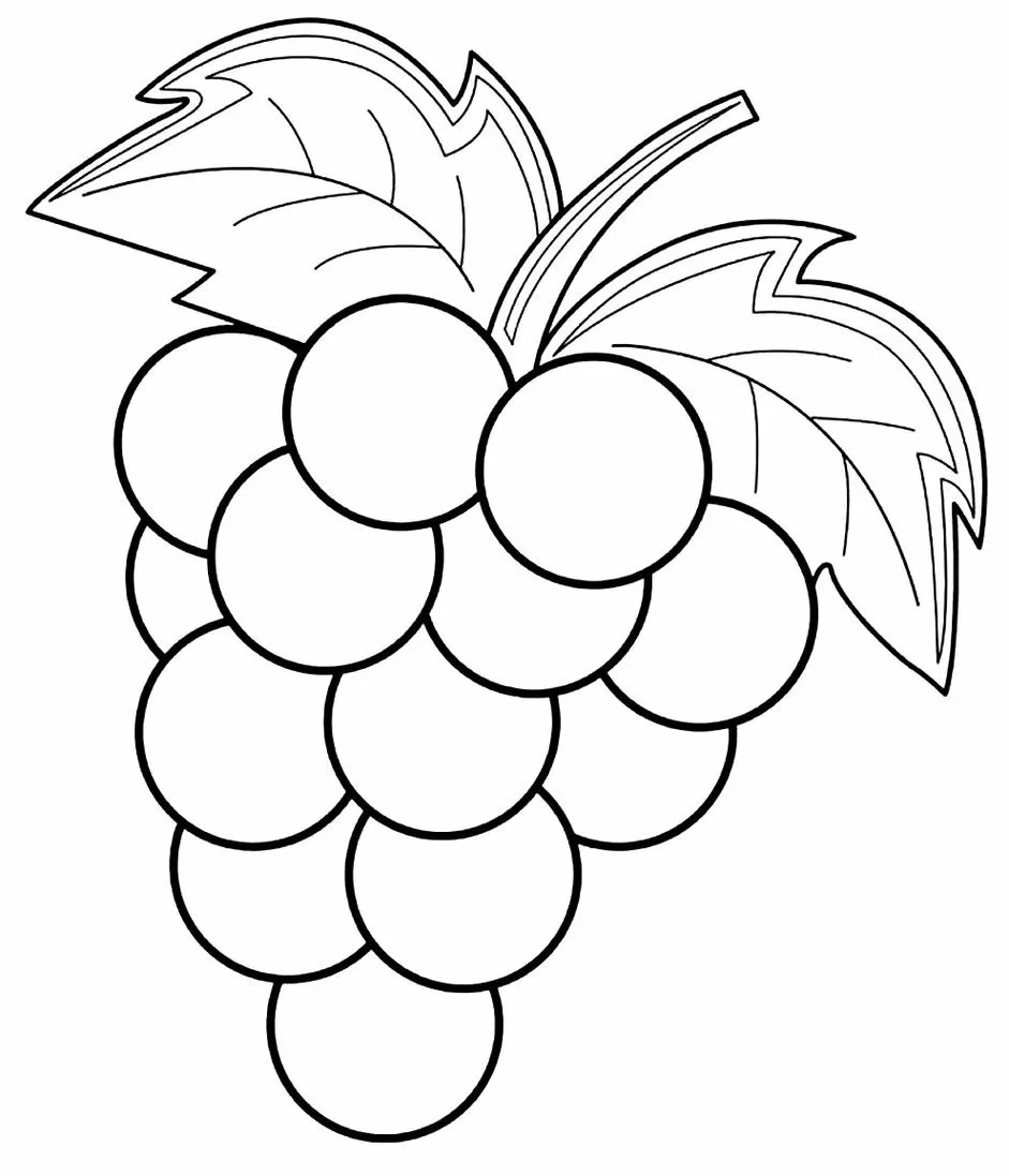 Desenhos de Uvas para imprimir e colorir Cacho De Uva Cacho de Uvas: Desenho Artístico para Colorir