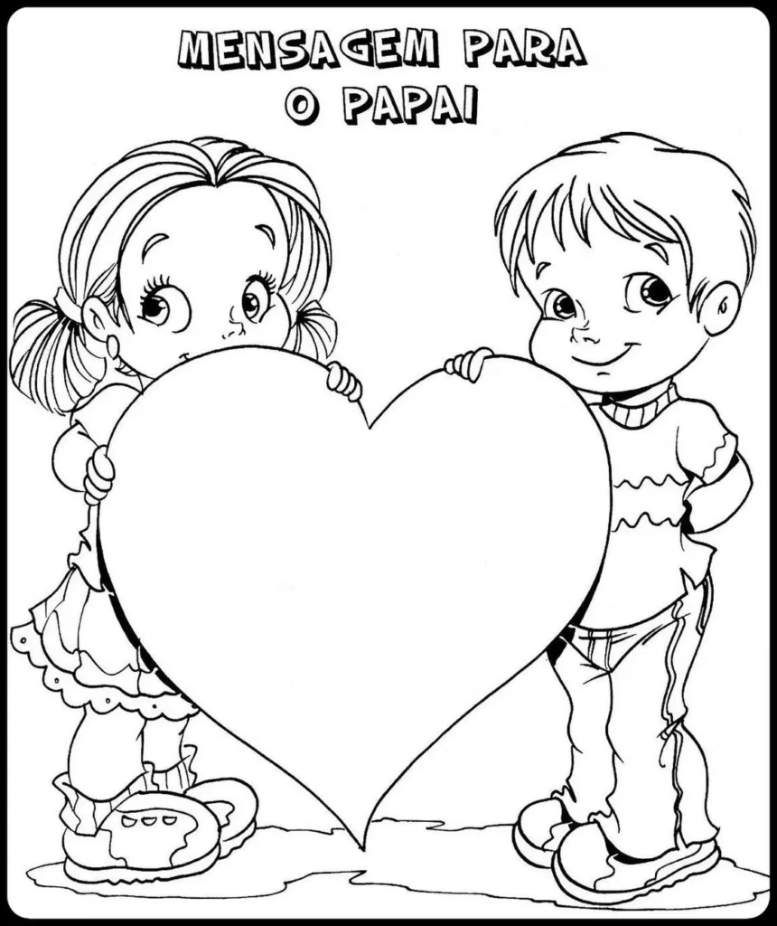 Desenho Dia dos Pais para Colorir: Mensagem para Papai