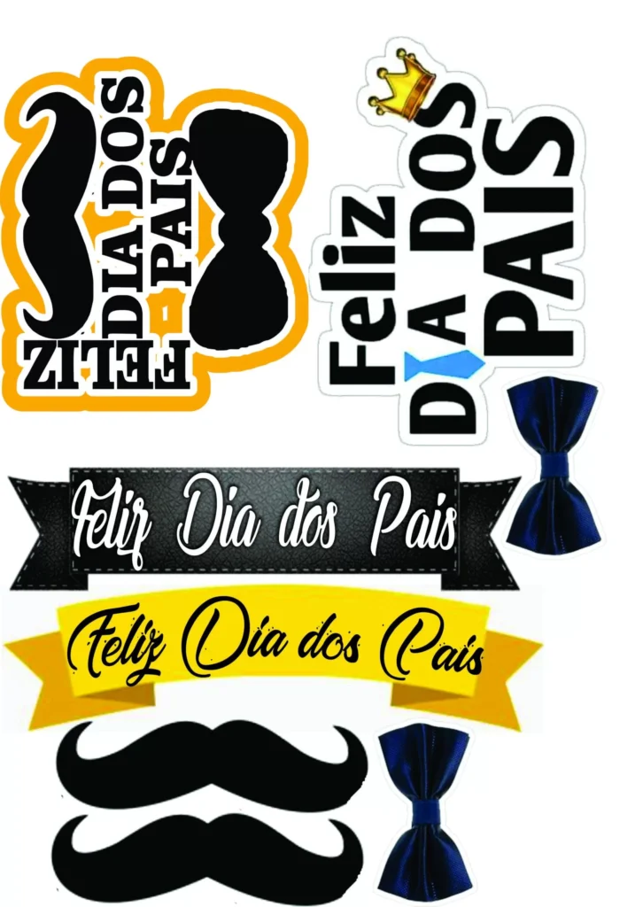 Topper Dia dos Pais para imprimir Feliz Dia dos Pais Topper Dia dos Pais Feliz Dia dos Pais: enfeites para celebração