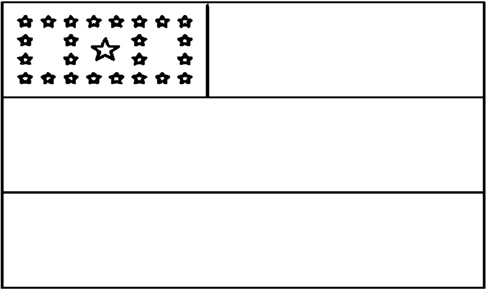 Bandeira do Amazonas para colorir: desenho com estrelas e espaços em branco.
