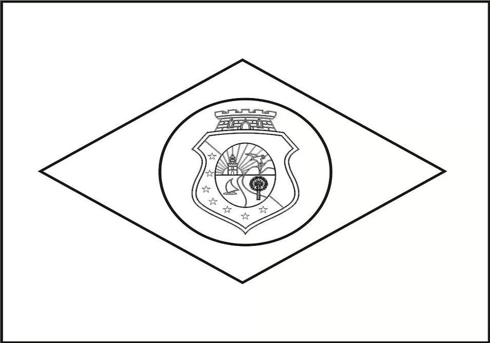 Bandeira do Ceará para colorir: desenho do símbolo estadual brasileiro.