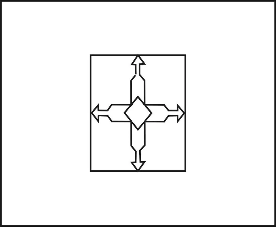 Bandeira do Distrito Federal para colorir. Desenho da bandeira do DF com a cruz de flechas.